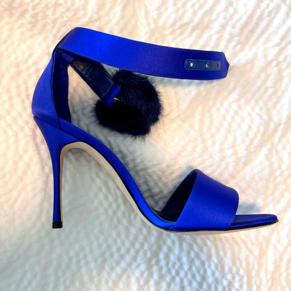 Manolo Blanik Satin/Mink Sandals